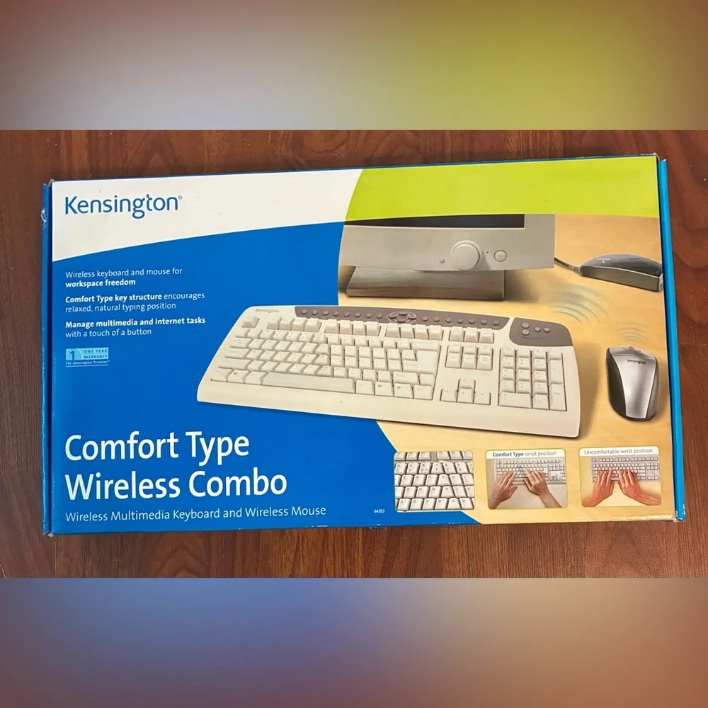 Kensington Comfort Type Wireless Combo 64353 Keyboard & Mouse NIB Sealed